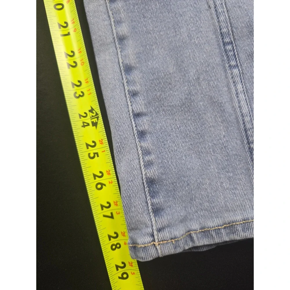 LuLaRoe Womens Size 36 Light Wash Front Seam Straight Leg Elastic Waist Jeans